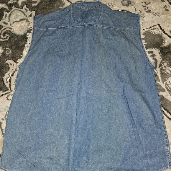 Vintage 1999 Bike Week Sleeveless Denim Shirt Daytona Beach. XL  #M - Picture 5 of 5